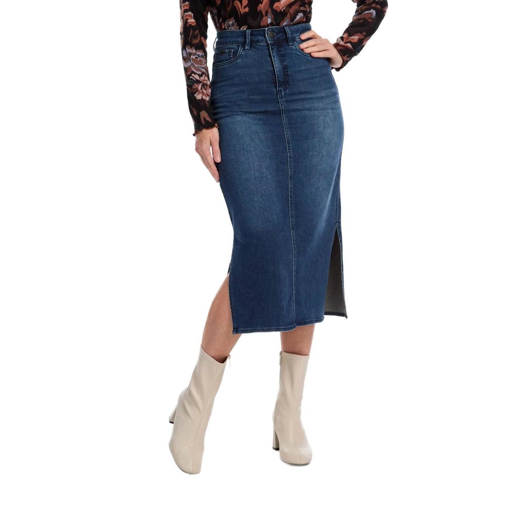 NEW FDJ column midi skirt in blue